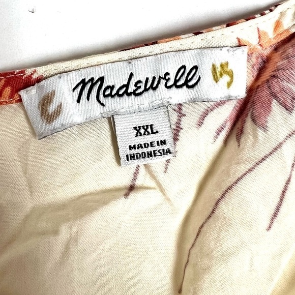 Madewell Plus Sash Tie Wrap Top in Dutch Dandelions Floral Print Blouse XXL - Picture 8 of 9